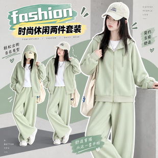 森系女童连帽卫衣套装秋季小学生女孩衣服10岁儿童姐妹闺蜜装宽松
