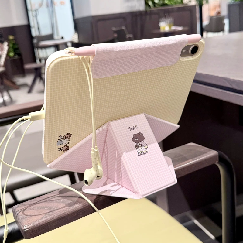 Shesell「晚安熊」ipad增高多折磁吸双面夹保护壳适用2026款air保护套11代搭扣分离11寸