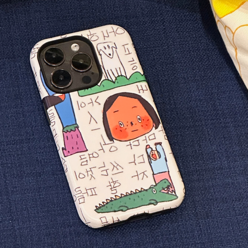 Shesell「韩式涂鸦」菲林二合一四包磨砂iphone17pro手机壳细腻裸机肤感