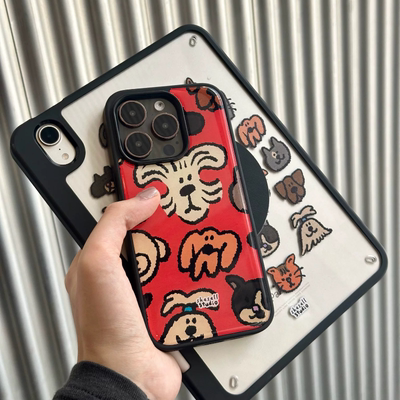 Shesell「猫猫狗狗」黑边滴胶iphone手机壳可爱情侣闺蜜防撞小动物