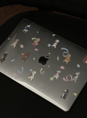 Shesell「修狗」适用于MacBook保护壳air保护套pro满天星M5新款亮面细闪碎钻宠物狗爱宠装备