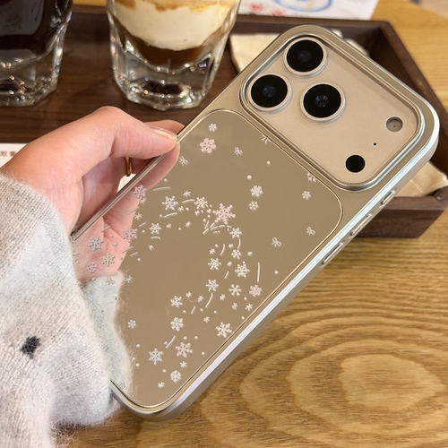Shesell「雪花树」iphone17pro手机壳镜面电镀银边情侣闺蜜防撞手感好简约可爱
