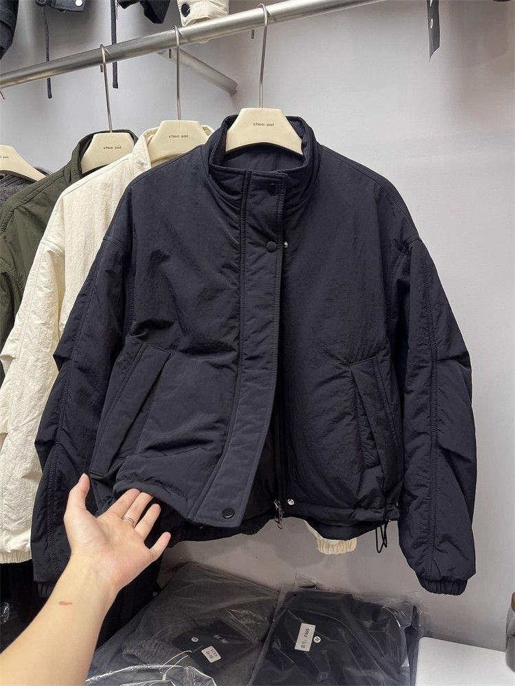 欧货高端立领加厚流行保暖小棉衣女2025年秋冬新款小个子夹棉外套