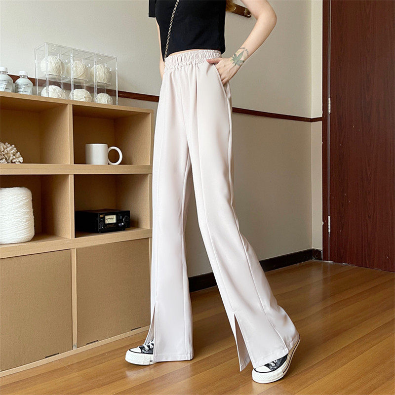 Real shot real price Korean high waist loose drape suit micro lapped pants high street split pants wide leg pants