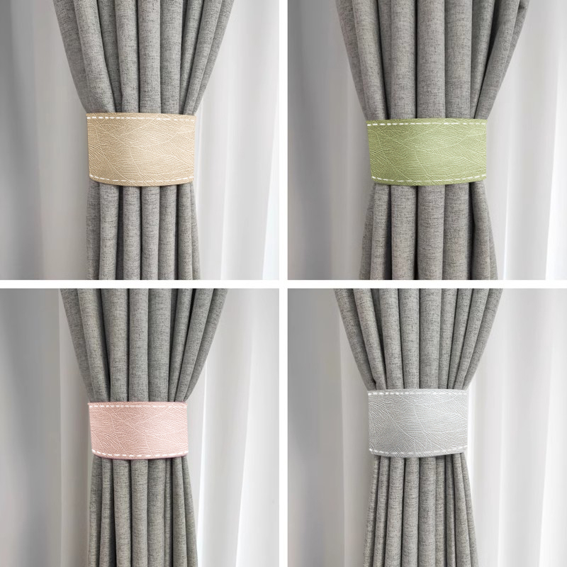 手工布艺窗帘绑带一对装现代简约粘贴魔术贴扎束带固定捆绑带收纳