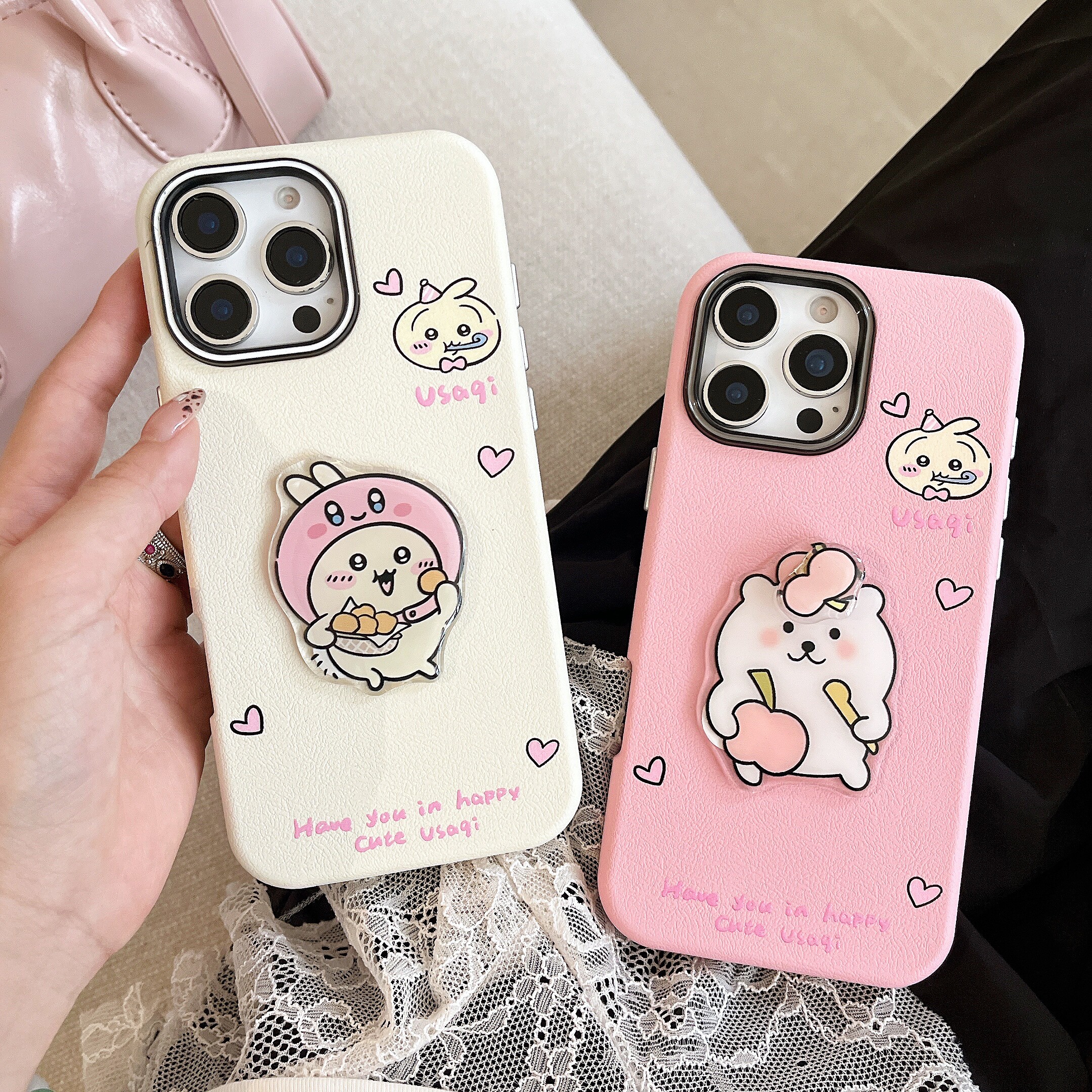 一家不会撞壳的店爱心立体公仔手机壳适用华为苹果16pro旋转好玩P80p手机壳iPhone15plusM70可爱14PM保护套13