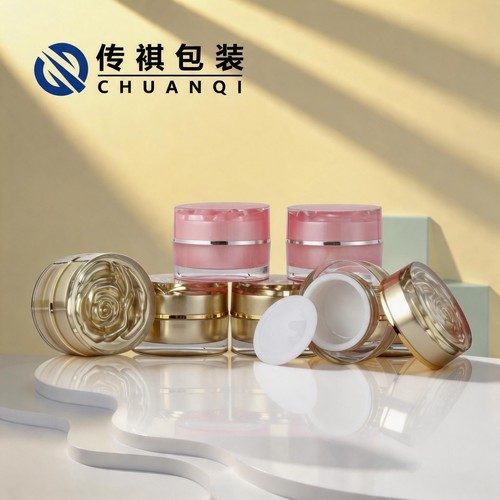 5g10g15g玫瑰花瓶 亚克力化妆品塑料瓶日霜晚霜修复霜分装空瓶