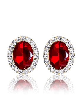 MEILAIFUREN高端定制 绿色水晶耳环设计轻奢耳饰纯银耳夹无耳洞