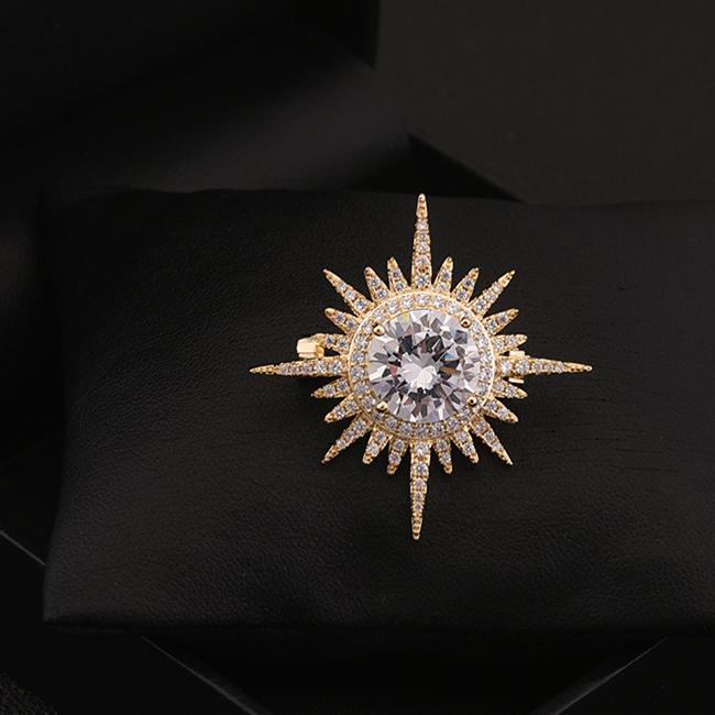 高档精致六芒星闪耀男士西服胸针