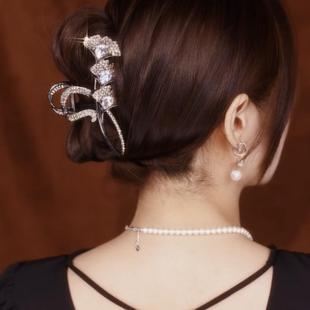 MEILAIFUREN高端定制 三生有杏镶钻发夹抓夹大号鲨鱼夹