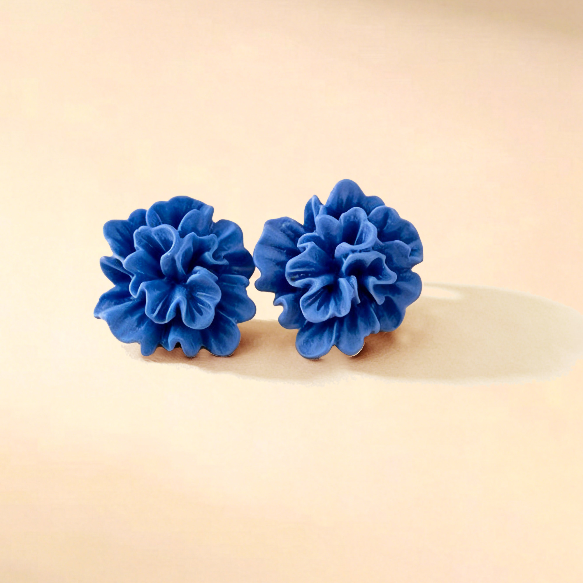 小众森系蓝色花朵显白耳钉