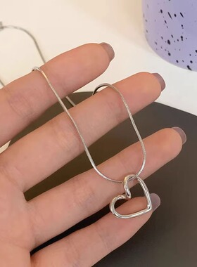 镂空爱心简约时尚项链桃心吊坠