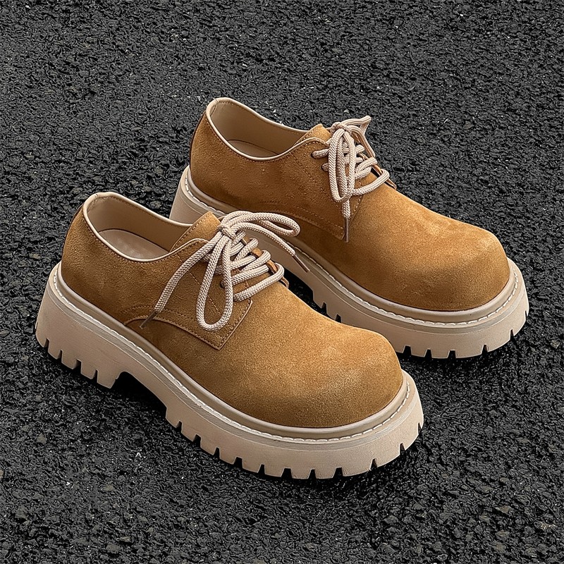 cleanfit大头鞋男透气英伦风德比鞋休闲皮鞋高级感厚底增高大黄靴,流行男鞋,休闲皮鞋,淘宝优惠券,粉丝福利购,淘宝优惠卷