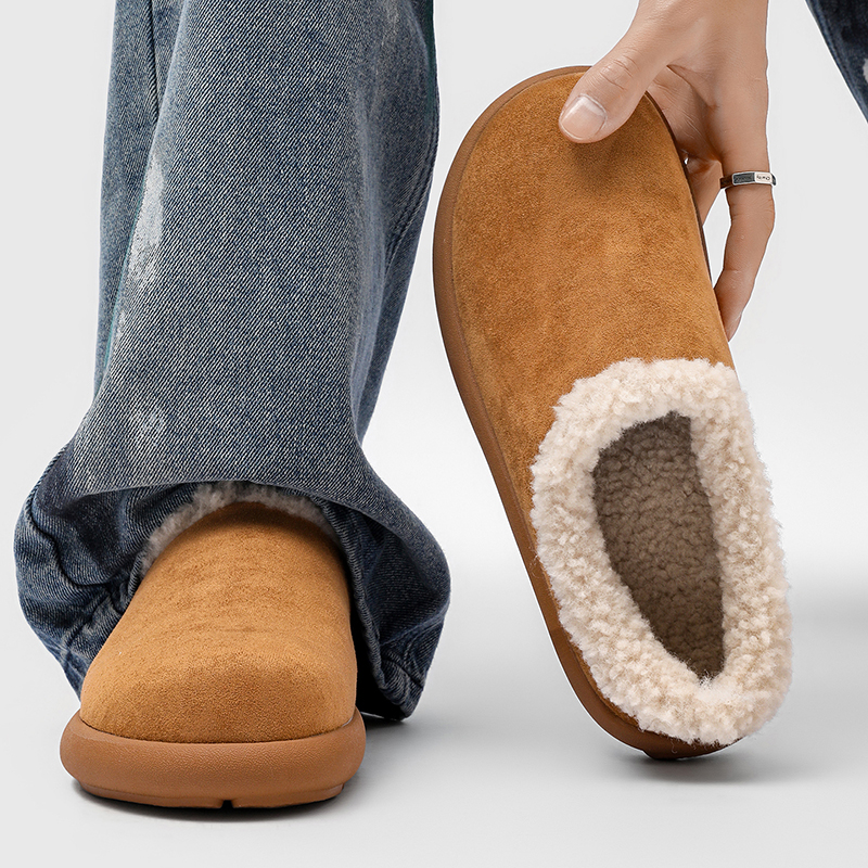 小土豆包头半拖鞋一脚蹬雪地靴