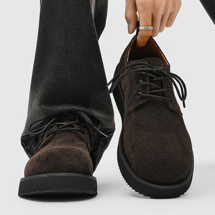 cleanfit德比鞋男厚底增高大头鞋透气低帮休闲皮鞋高级感工装鞋潮