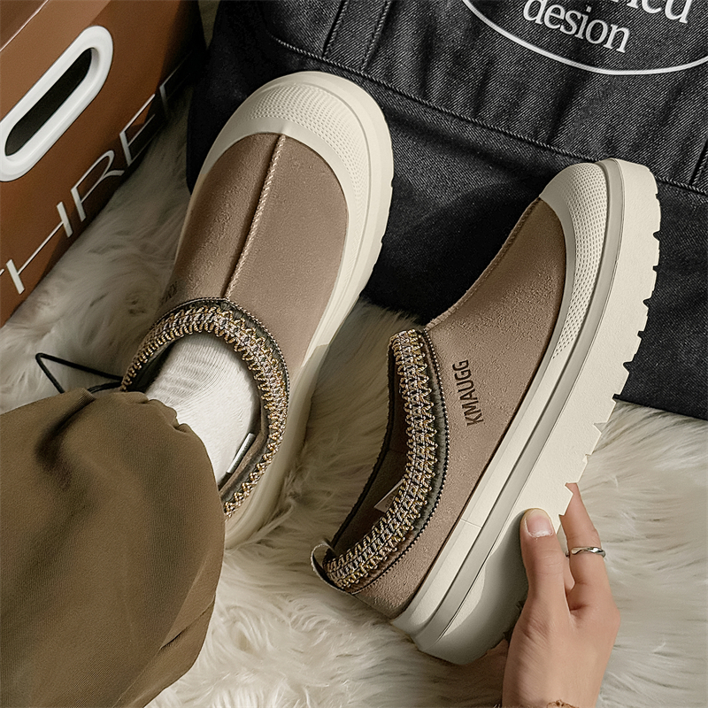 低帮雪地靴一脚蹬加绒加厚棉鞋