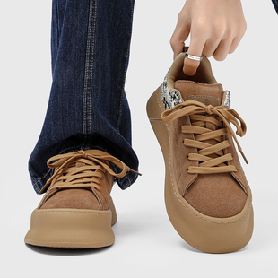 百搭低帮休闲鞋 新款 男2026春季 复古工装 潮鞋 透气美式 厚底增高板鞋