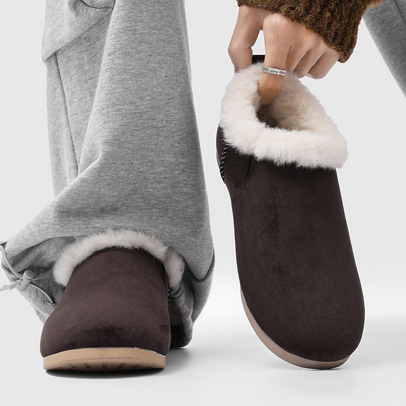 冬季户外休闲加绒雪地靴男女保暖软底轻便小土豆棉鞋全包勃肯鞋潮