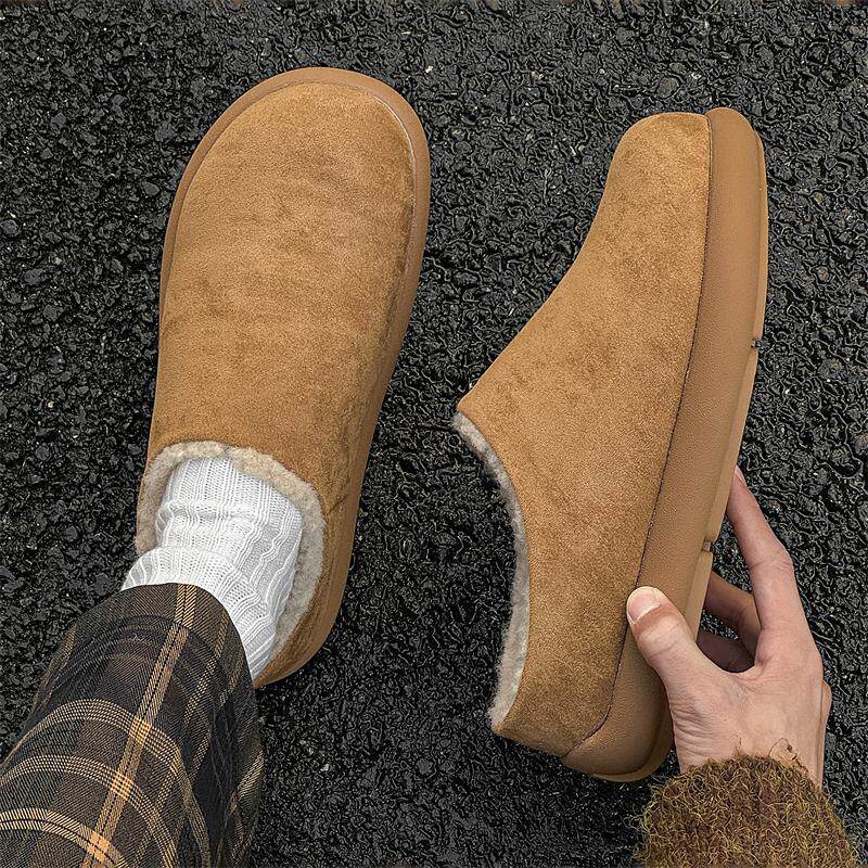 雪地靴男女冬季小土豆勃肯鞋加绒情侣款休闲包头半拖鞋一脚蹬棉鞋