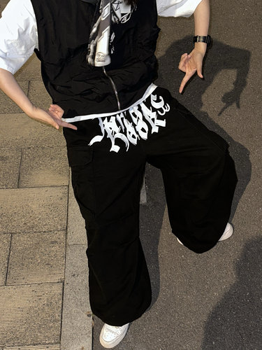 Without x Jungle Hook联名限量版工装裤街舞酷帅宽松直筒