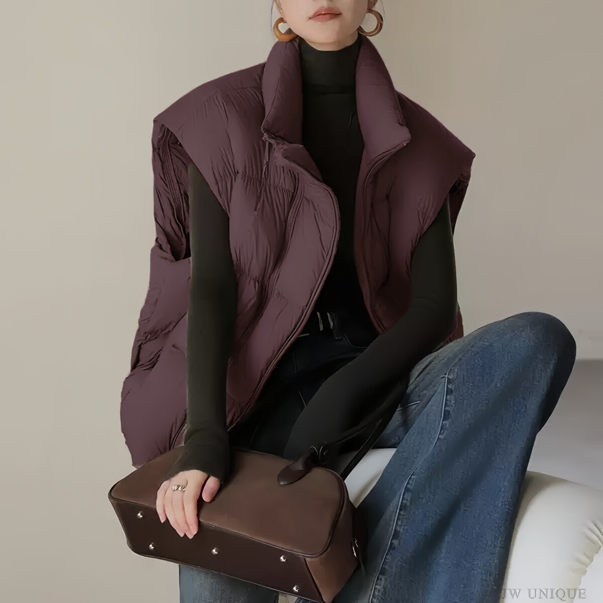 超好看减龄 胖mm大码立领棉服马甲女秋冬百搭双拉链背心外套潮611