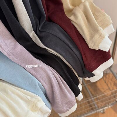 天丝羊毛假两件长袖打底衫