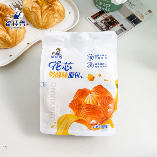 福佳香花心奶酪味面包办公室即食早餐面包休闲点心下午茶糕点