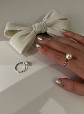 仿珍珠戒指女开口可调节