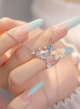 创意小众设计春日蝴蝶系列小鱼项链女轻奢小众高级感锆石锁骨链