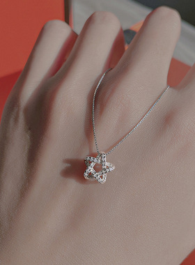925纯银星星项链女小众设计