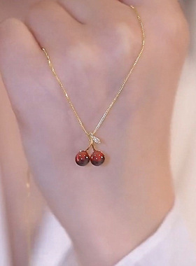 樱桃项链女夏季轻奢小众