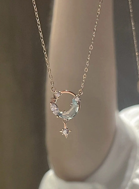 925纯银星月项链女轻奢小众设计