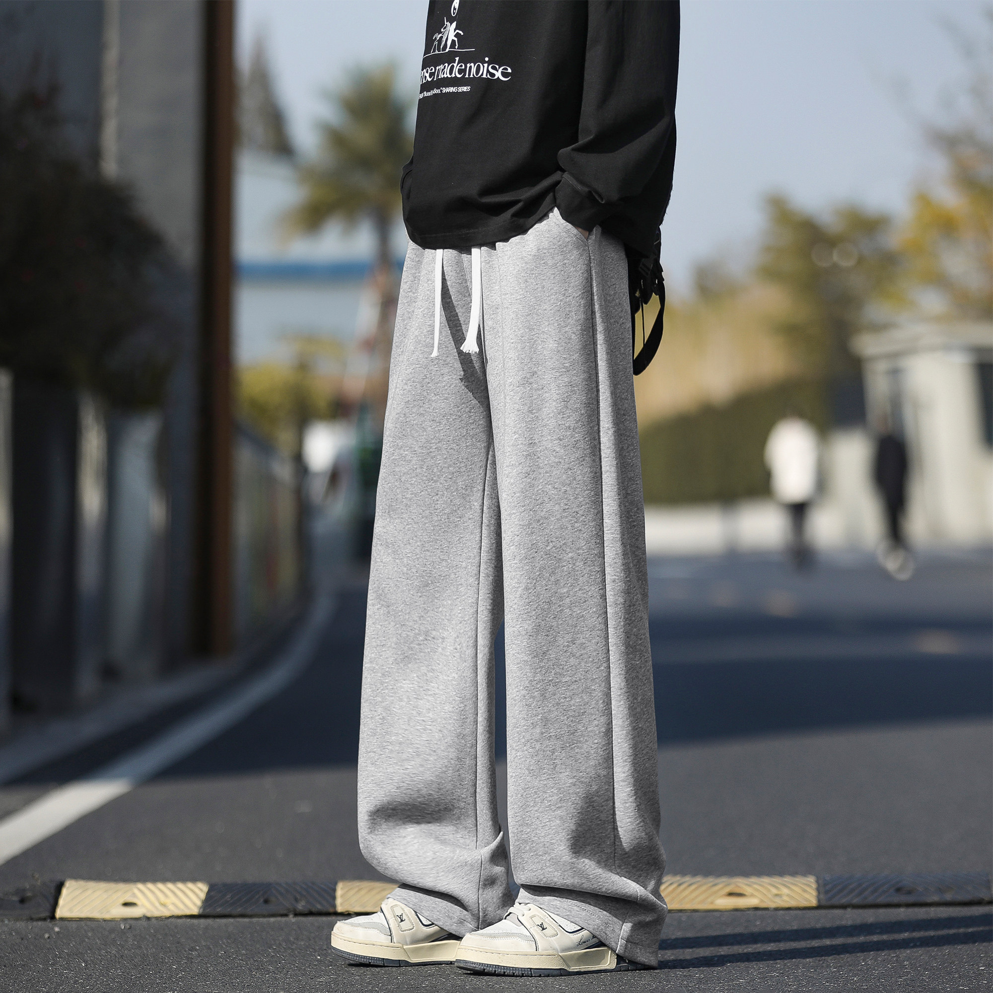 二更冬季直筒加绒加厚卫裤男新款简约潮流青少年男生宽松休闲裤子,男装,休闲裤,淘宝优惠券,粉丝福利购,淘宝优惠卷