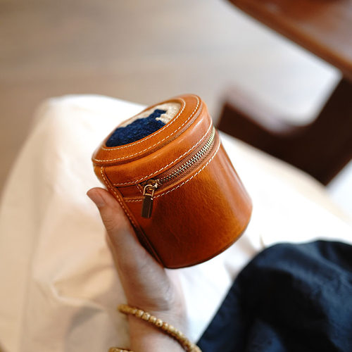 鹿小姐手工牛皮文玩收纳包