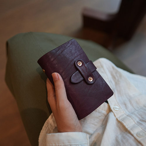 植鞣牛皮小众复古活页夹手账本