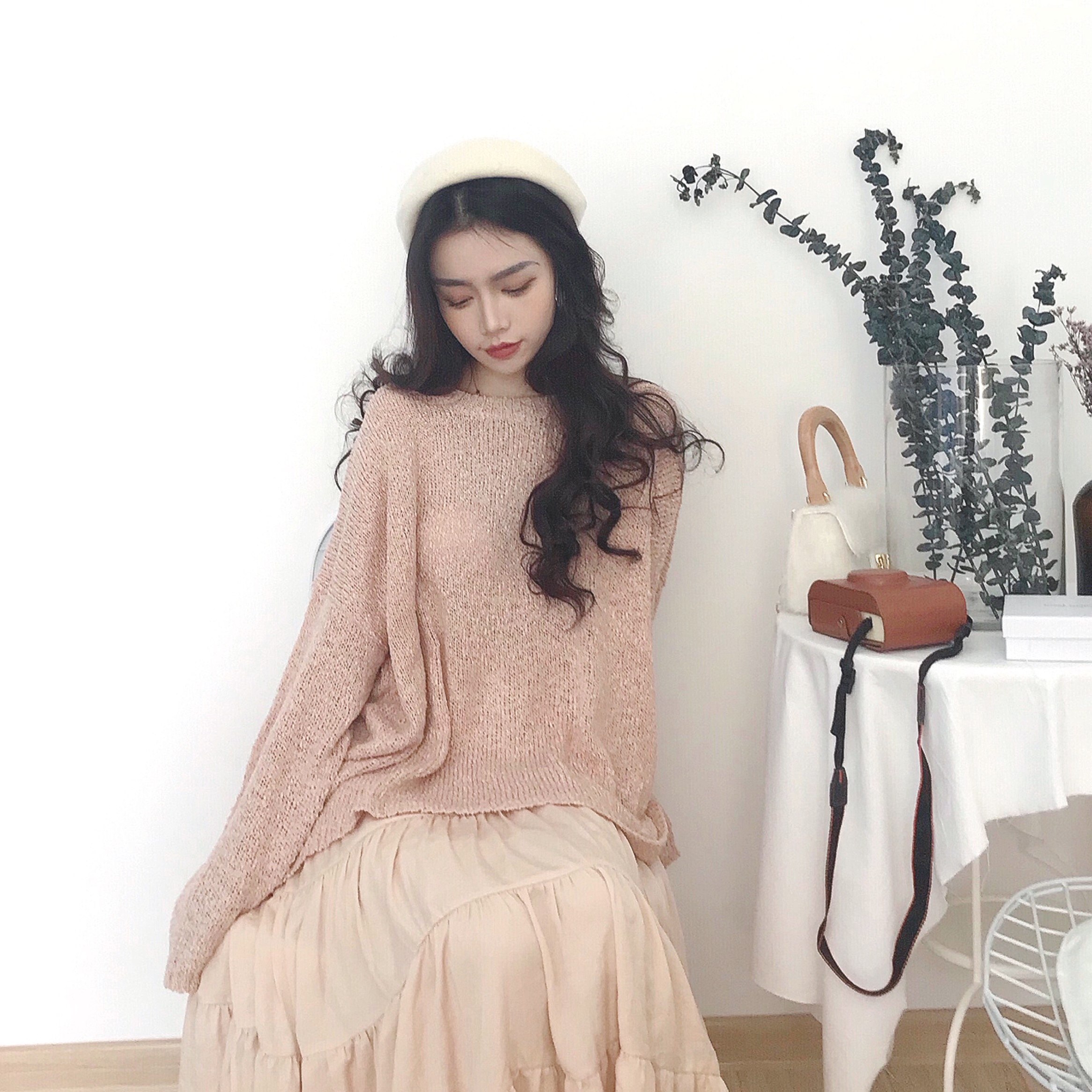 秋季复古慵懒风蝙蝠袖针织衫宽松中长款纯色百搭显瘦套头毛衣女在类目 女装/女士精品, 毛衣中 - 来自Buy2taobao.com提供专业的淘宝代购服务