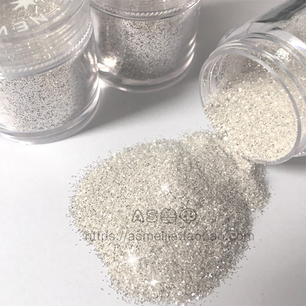 美甲 指甲闪粉细银色粉大亮片铂金粉 不发黑 不褪色超细超闪饰品