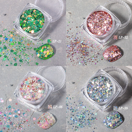 维蒂尼美甲韩国大亮片2025年新款脚指甲夏季爆闪流行色闪粉网红