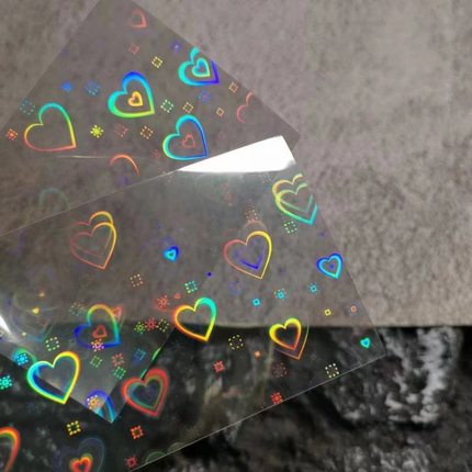 维蒂尼极光爱心美甲贴纸2021年新款透明镭射秋冬指甲装饰饰品炫彩