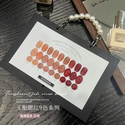 VDN2025年新款玉脂甲油胶流行冰透粉色裸色腮红美甲店小套系