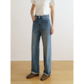 万向弹高腰显瘦长裤 女2026新款 直筒牛仔裤 floradance四面弹窄版