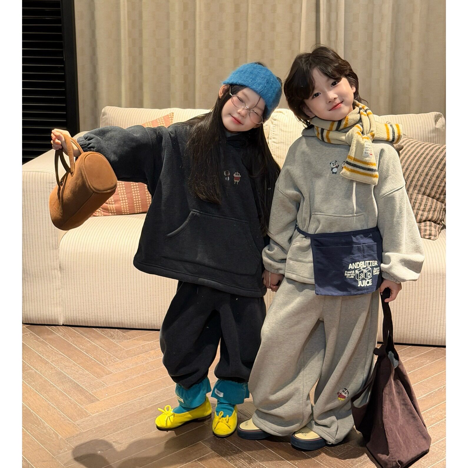 韩版女童秋冬加厚卫衣套装休闲运动两件套穿搭儿童加绒卫裤两件套