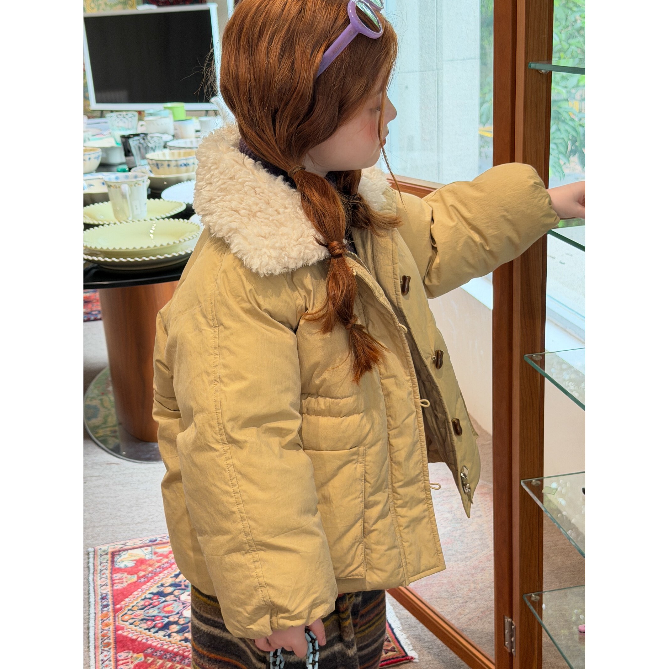 韩版女童毛领棉服加厚保暖立领拉链棉袄洋气时髦外套秋冬装棉衣