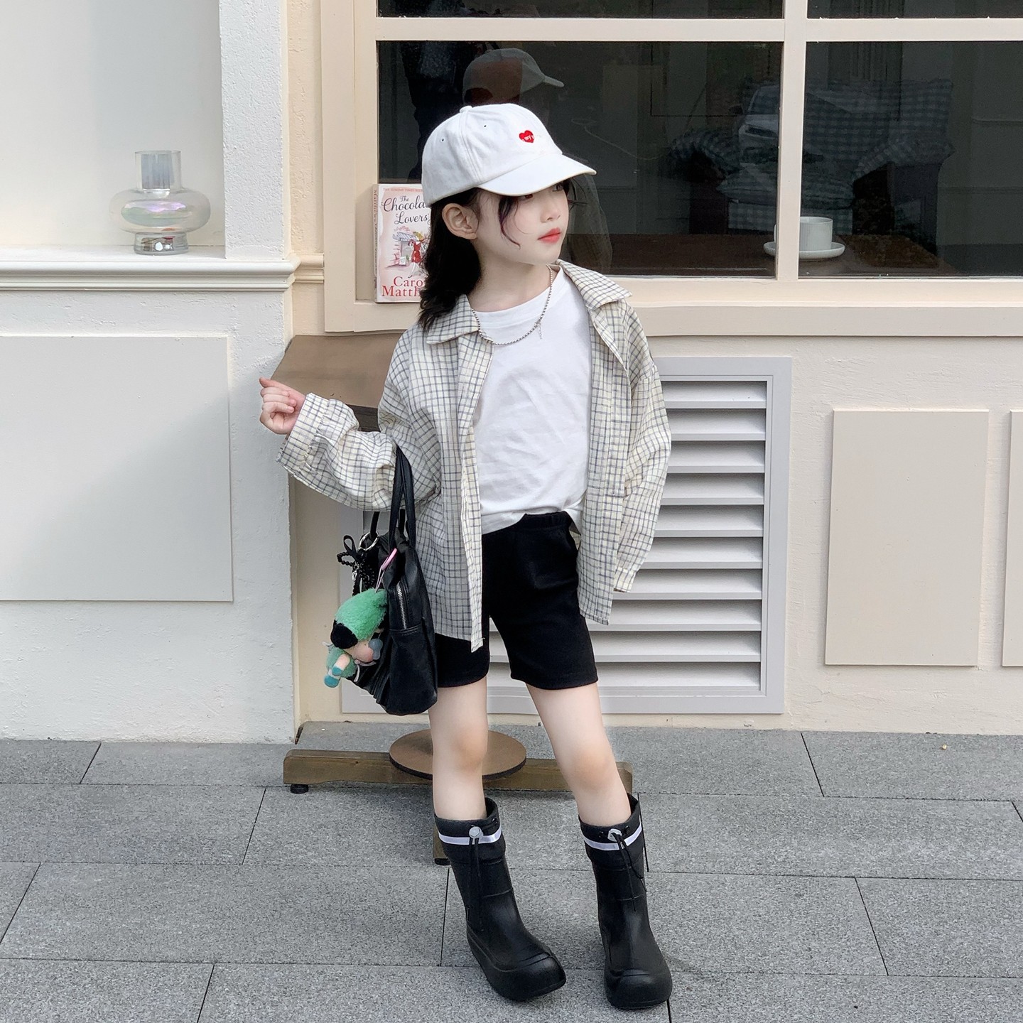 女童套装春秋装2026新款女宝宝格子衬衫T恤短裤三件套儿童洋气潮,童装/婴儿装/亲子装,套装,淘宝优惠券,粉丝福利购,淘宝优惠卷