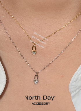 Northday实拍！洗澡不用摘超mini精致爱心锁头戴钻纯银s925项链