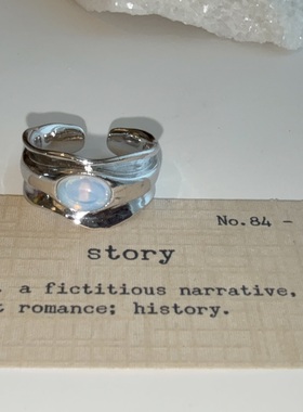 Northday皎洁月光 镀银开口长期主义月光石宽版ins戒指指环