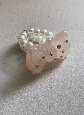 可爱蝴蝶结日韩ins少女个性小众夸张百搭闪钻食指戒戒指