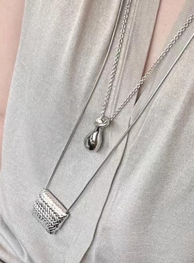 Habl博主同款净水瓶吊坠项链小众设计感百搭配饰叠戴颈链毛衣链