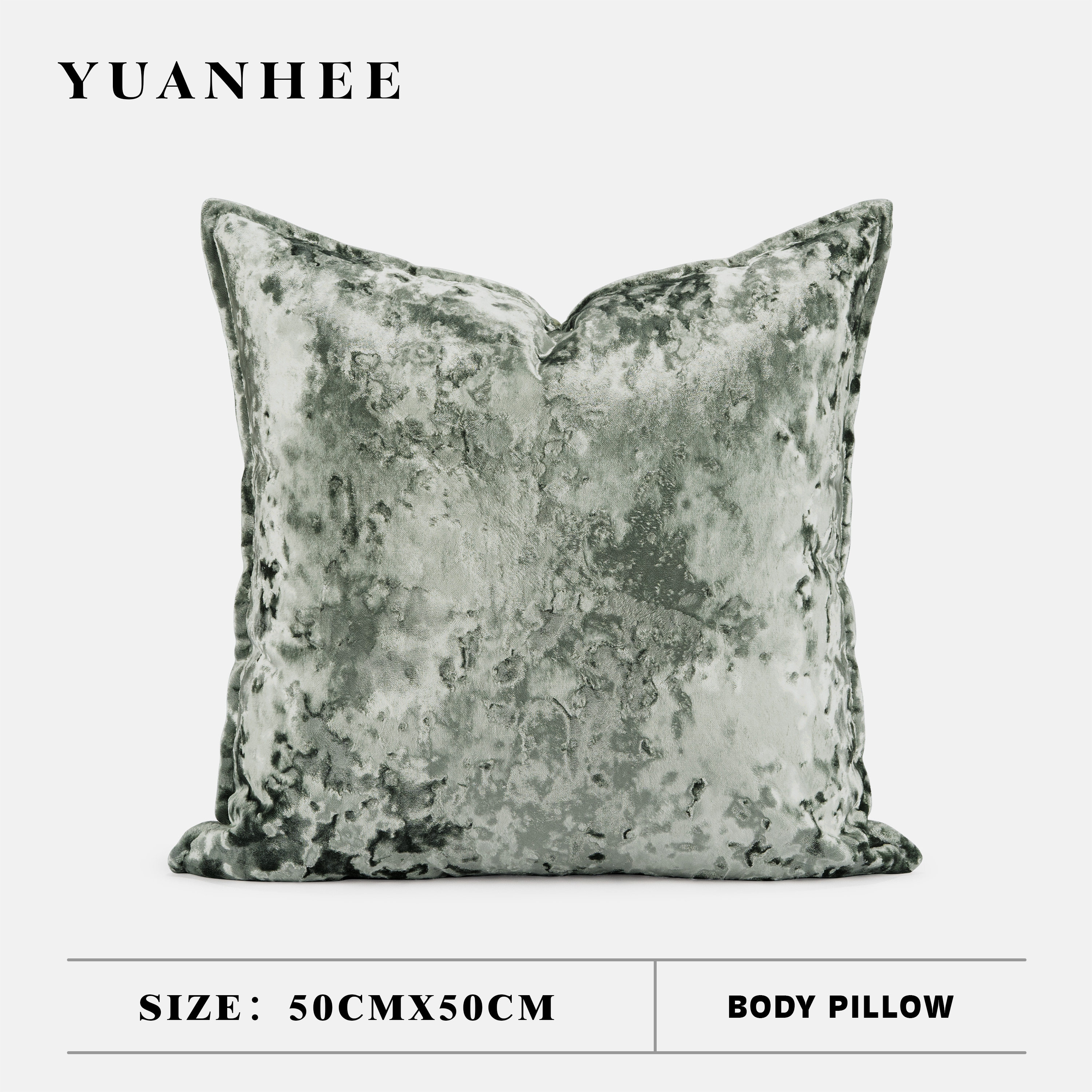 【轻奢风】灰绿色钻石绒方枕沙发抱枕高级感靠枕酒店客厅靠背方枕