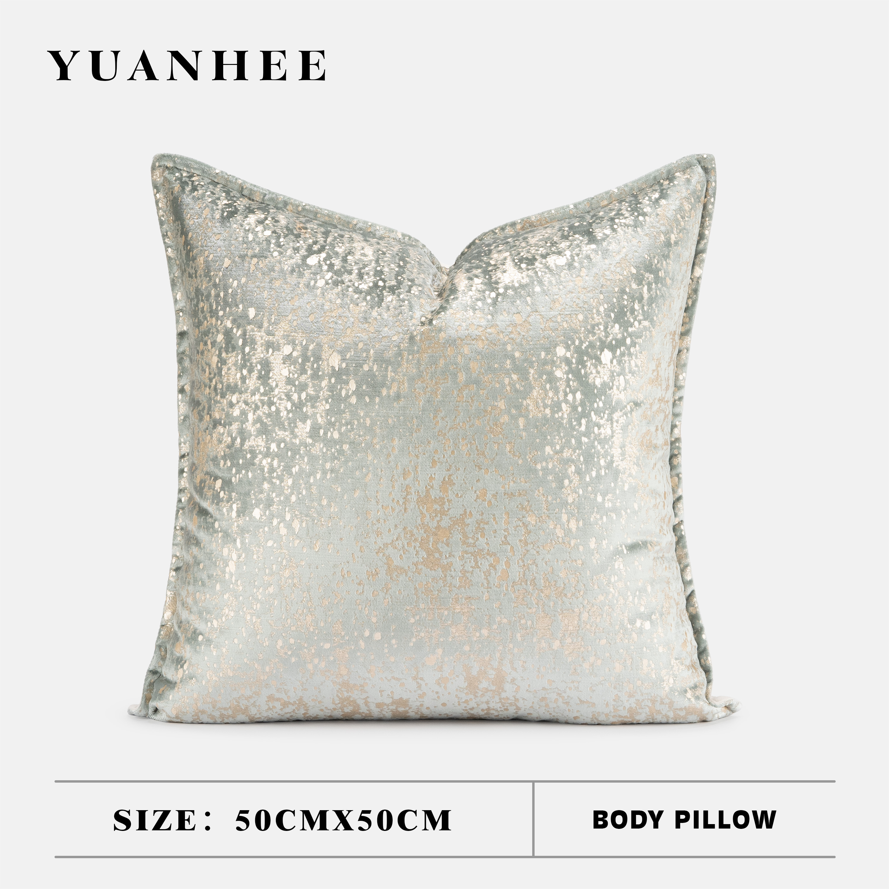 【轻奢风】米绿色烫金方枕高级感样板房展厅客厅沙发抱枕可定制